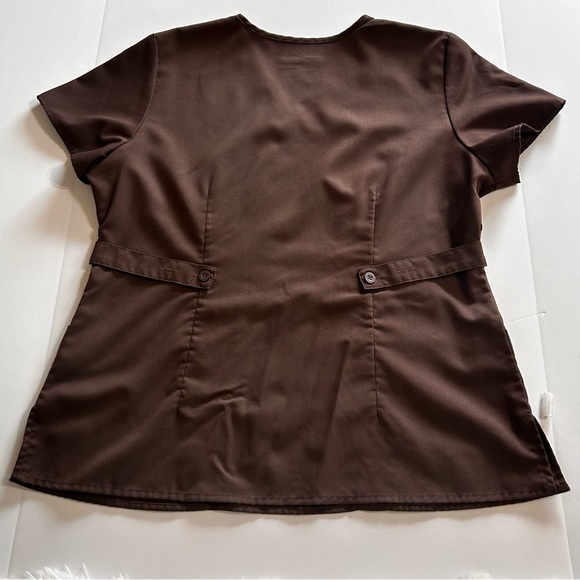 Grey's Anatomy Professional Wear By Barco Scrubs Top Shirt Sz XL Truffle Brown - Picture 2 of 11